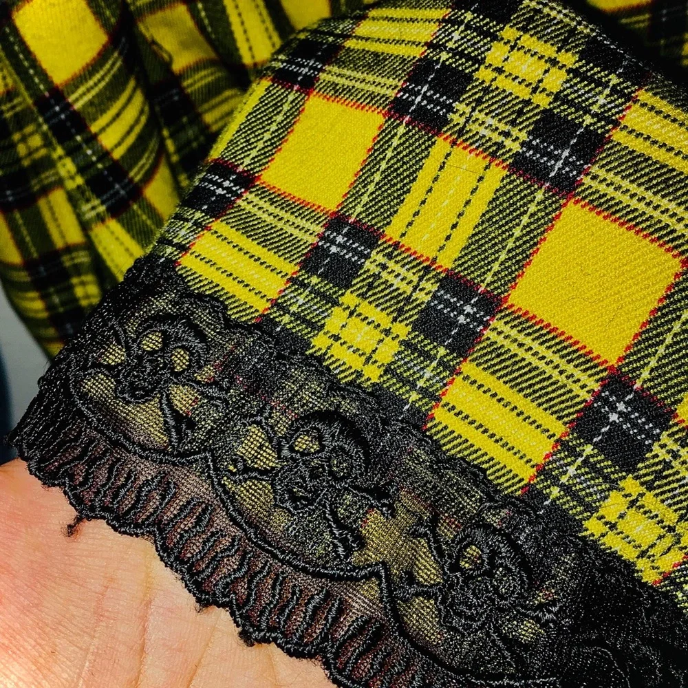 Tripp NYC by Daang Goodman yellow tartan dress XL - Picture 5 of 6